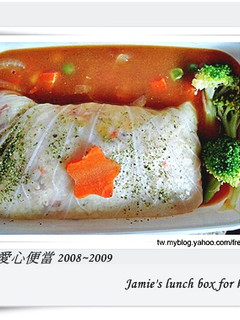 小犬愛心便當 高麗菜捲義式燉飯 的食譜成品照片