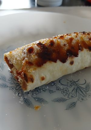 Una foto de Panqueques con banana