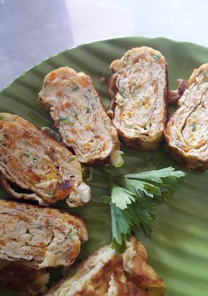 Foto resep Omelet Sayur Gulung (Ala-ala Korea)