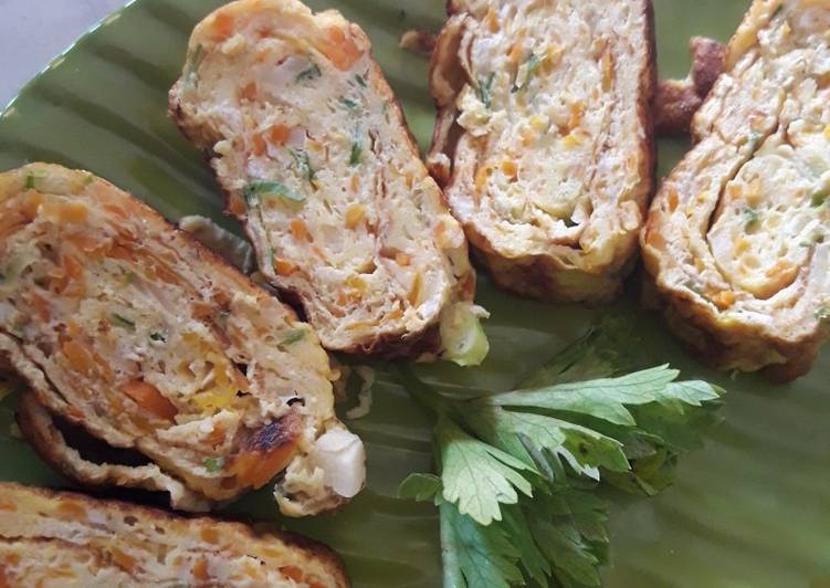 Proses Menyiapkan Omelet Sayur Gulung (Ala-ala Korea) Anti Gagal