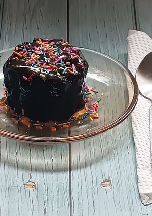 A picture of Marmalade and Chocolate Mug cake in Microwave.