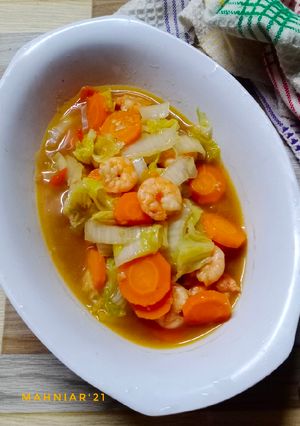 Foto resep Tumis wortel Udang Sawi Putih