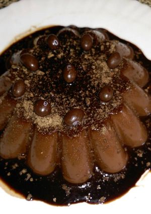Una foto de Flan de chocolate