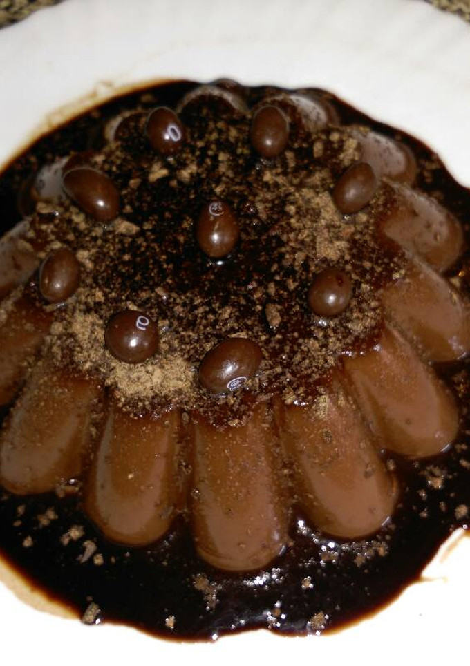 Una foto de Flan de chocolate
