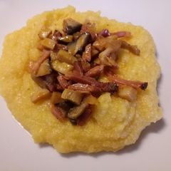 A picture of Polenta speck e porcini.