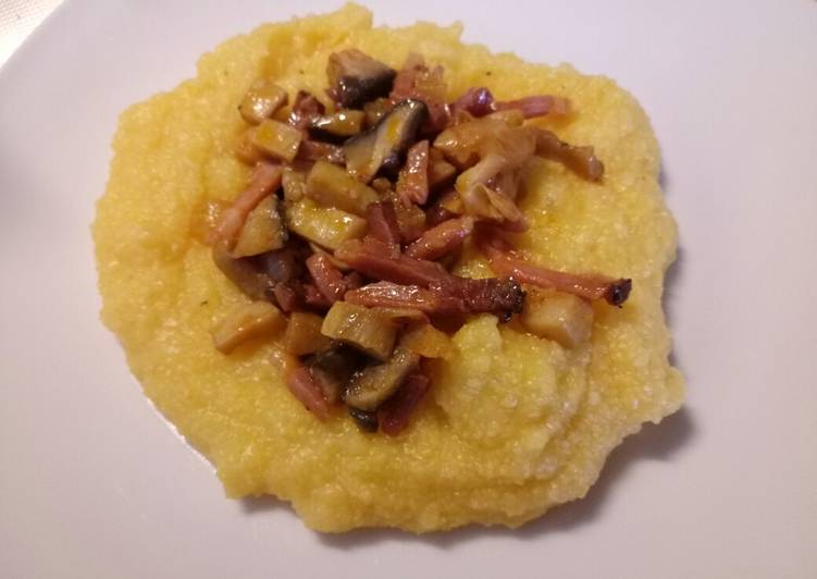 Recipe of Super Quick Homemade Polenta speck e porcini