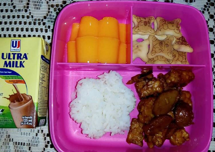Resep Tempe+bakso kecap (bekal anak) yang Enak