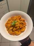 Spicy Tomato Burrata Chicken Pasta