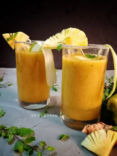 A picture of Spicy Pineapple Cucumber Detox Drink.