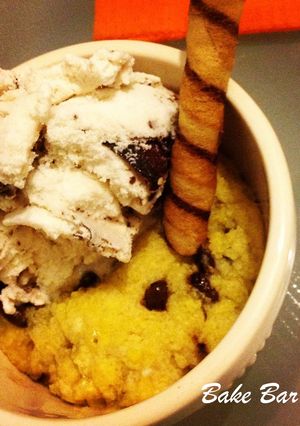 A picture of One minute choco chip cookie!!.