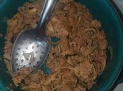 Una foto de pollo con setas