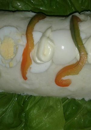 Una foto de Arrollado de papas, con paleta y huevos duros 😃