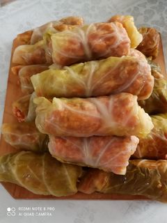 Töltött káposzta, nyári kovászolt, kapros káposztából recept fotója