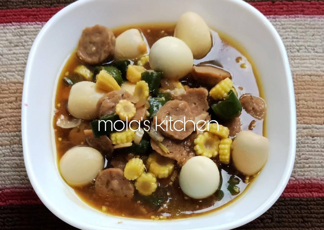 Tumis putren puyuh bakso saus terriyaki