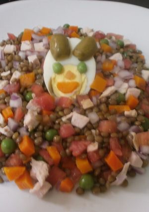 Una foto de Ensalada de lentejas rápida y económica