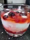 Gelee de frutos rojos y fresas con yogur griego