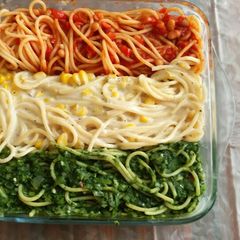 A picture of Tri Colour Spaghetti.