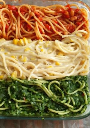 A picture of Tri Colour Spaghetti.