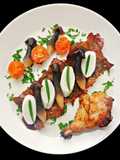 شريحة لحم مع الفطر واليم الصيني(Chinese yam)