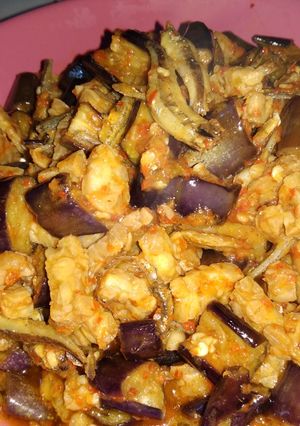 Foto resep Tempe Teri Terong sambal merah