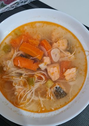 Foto resep Sup salmon sehat
