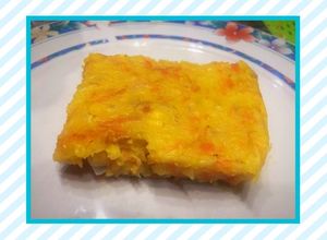 Una foto de Budín de choclo y zanahoria light