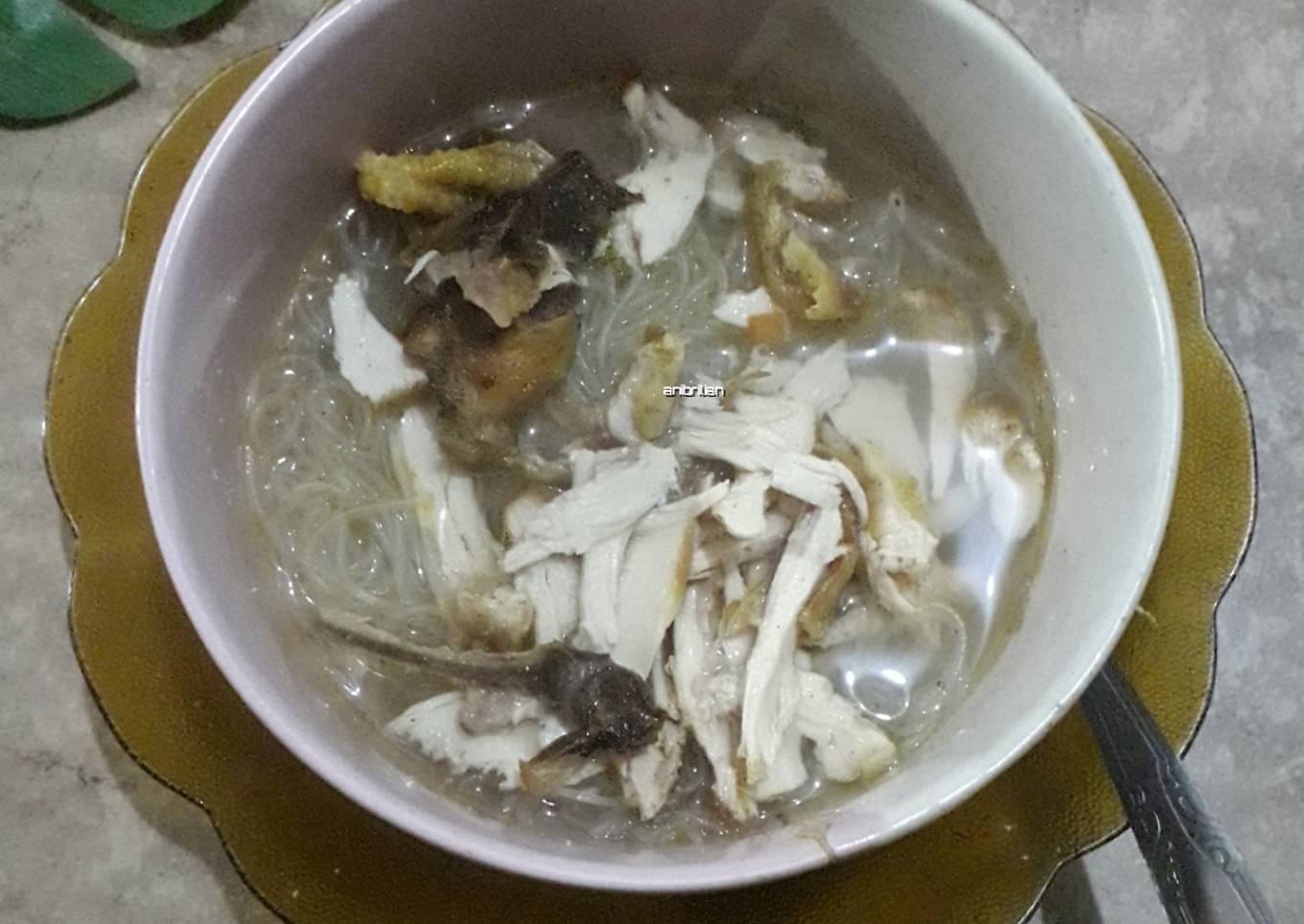 Bihun rebus ayam bawang