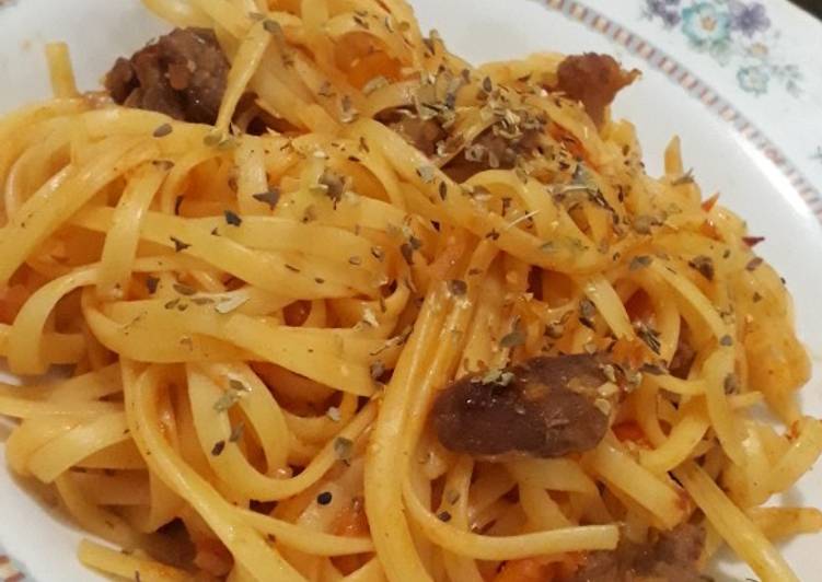 Bagaimana Membuat Fettucini Beef Sauce (Fettucini 60 gr) program diet, Lezat