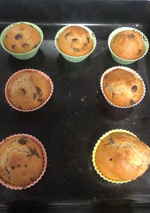 Una foto de Magdalenas banana bread