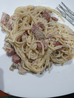 Una foto de Espaguetis a la carbonara