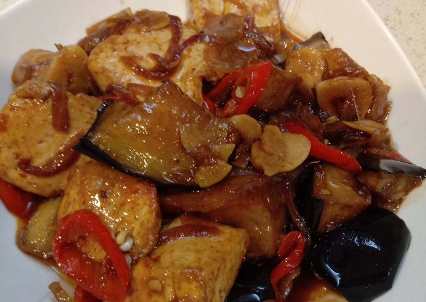 Tumis terong sama tahu