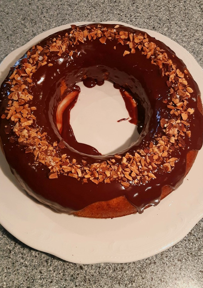Una foto de Bizcocho de naranja y chocolate