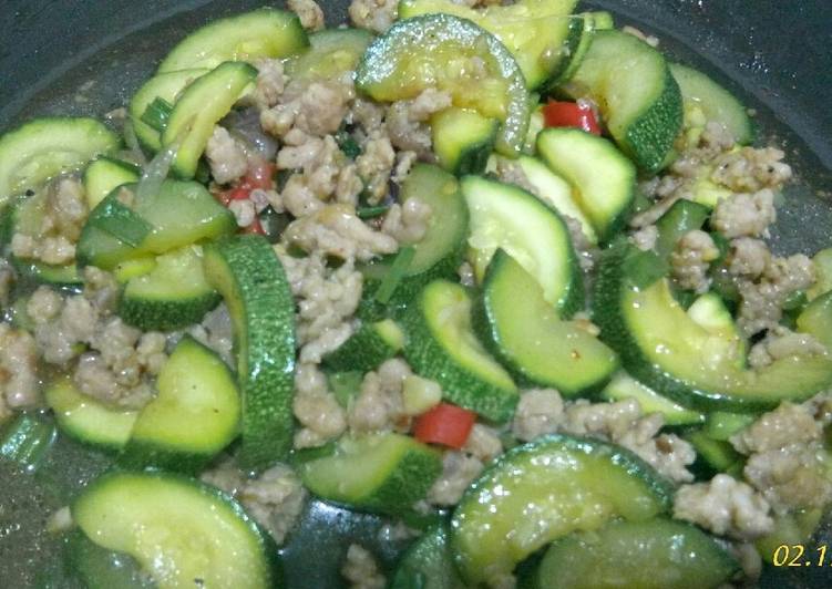 Step-by-Step Guide to Make Super Quick Homemade Spicy stir fry Zucchini