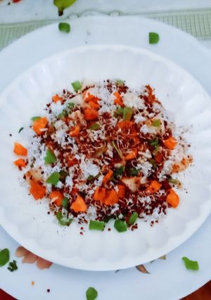 A picture of Healthy and tasty sprouted ragi salad.