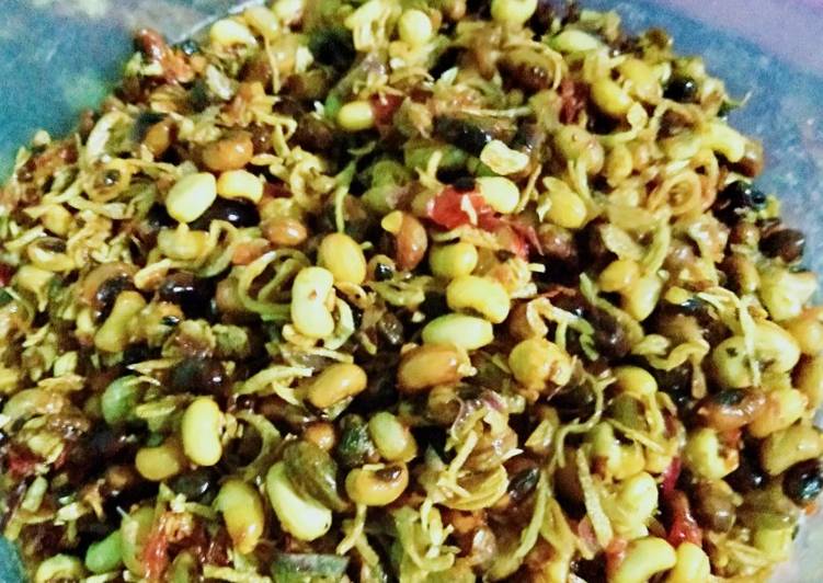 Resep Sambel kriuk, bijian kacang panjang merah putih Anti Gagal