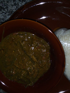 A picture of Dry okro with semo.