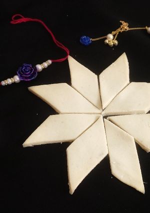 A picture of Kaju Badam Katli (Cashew Almond Burfi).