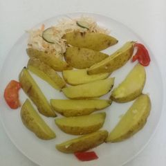 Boiled jacket potato wedges. #potatoescontest# A picture of Boiled jacket potato wedges. #potatoescontest#.