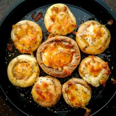 A picture of Mozzarella Stuffed Mushrooms.