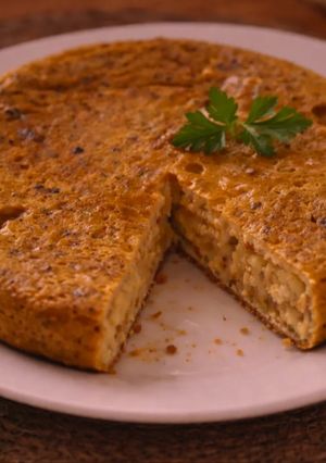 Una foto de Tortilla de coliflor especiada