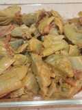 Alcachofas congeladas con jamón en Monsieur Cuisine
