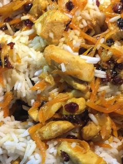 عکسی از دستور هویج پلو با مرغ