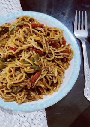 A picture of Schezwan Udon Noodles.