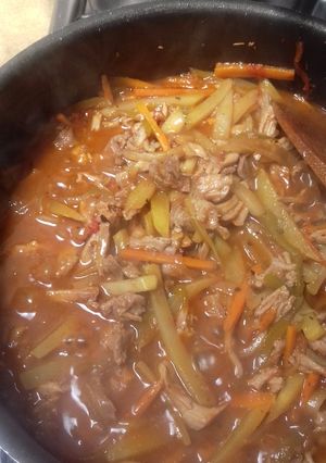 Una foto de Carne desmenuzada