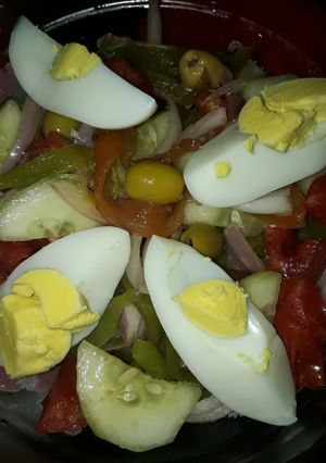 Une photo de Salade de poivron grillé
