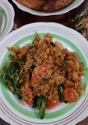 Foto resep Tumis Udang rebon cabe hijau