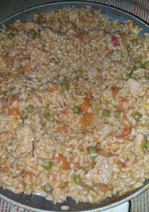 Serpenyős rizses pulyka recept fotója