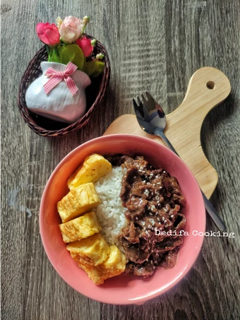 Cara Gampang Membuat Resep 234. Rice Bowl Tumis Daging Selera Pedas yang Bisa Manjain Lidah Anti Ribet, Lezat