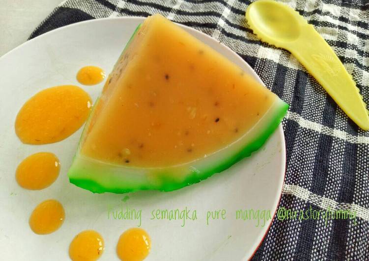 Pudding semangka kuning pure mangga