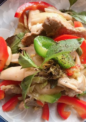 Hình của món Nấm bào ngư xào cà ry.